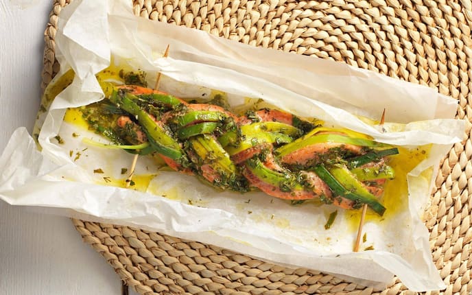 Lachsforellen-Lauch-Zopf, Lachs, Fisch, Lauch, flechten, Hauptspeise, Servus Rezept