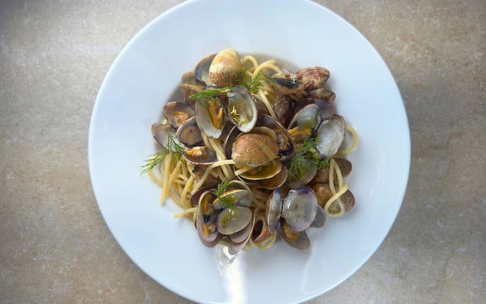 Spaghetti Vongole, Rezept von Stefan Haas, Rezept zur Sendung Heimatleuchten „Sehnsucht Süden – unterwegs in Triest“