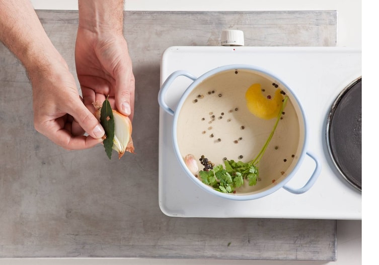 Lorbeerblatt, Sud, Gewürze, Zitronenschale, Topf