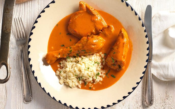 Paprikahuhn, Paprikahendl, Nockerl, Sauce, Hauptspeise, Servus Rezept