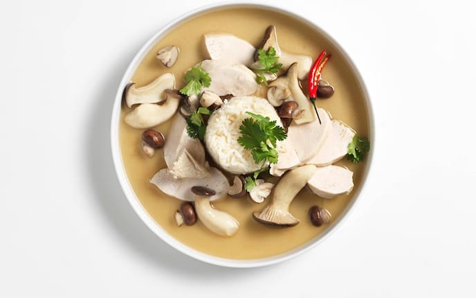 Schwammerl, Pilze, Reis, Koriander, Chilischote, Sauce, pochiertes Huhn, Hauptspeise, Servus Rezept