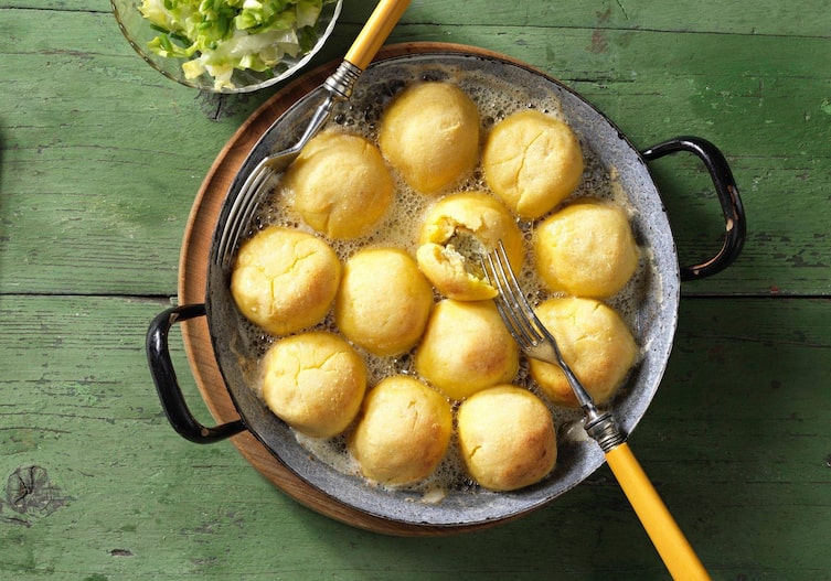 Salat, Knödel, Rein, Hauptspeise, vegetarisch, Servus, Rezept