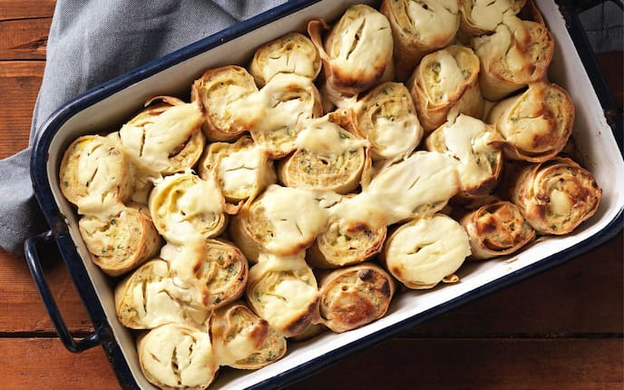 Palatschinken überbacken, Backform, Hauptspeise, vegetarisch, Servus Rezept