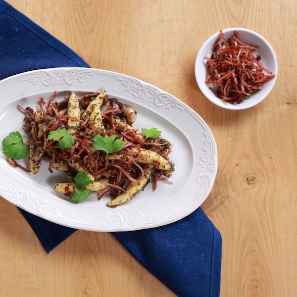 Schupfnudeln, Mohnnudeln, Speck, HANDL TYROL, Apfel, Hauptspeise