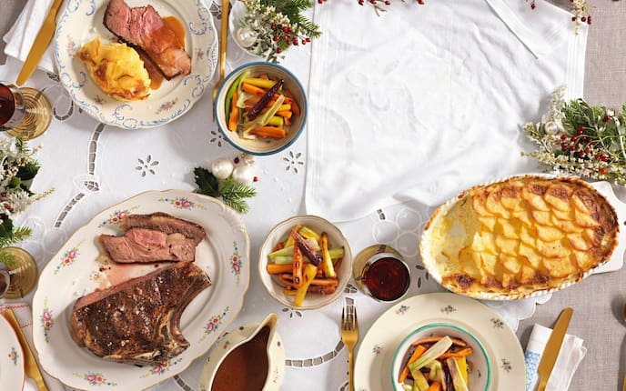 Rinderbraten, Braten, Kartoffelgratin, Erdäpfelgratin, Gemüse, Saft, Rotwein, Hauptspeise, Servus Rezept