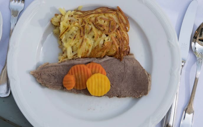 Rindfleisch, Tafelspitz, Karotten, Rösti, Hauptspeise, Servus Rezept