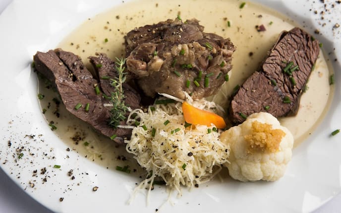 Ochsenfleisch, Apfelkren, Sauce, Karfiol, Hauptspeise, Servus Rezept
