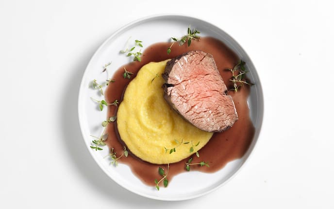Rotweinsud, Rindsfilet, Polenta, Hauptspeise, Servus Rezept