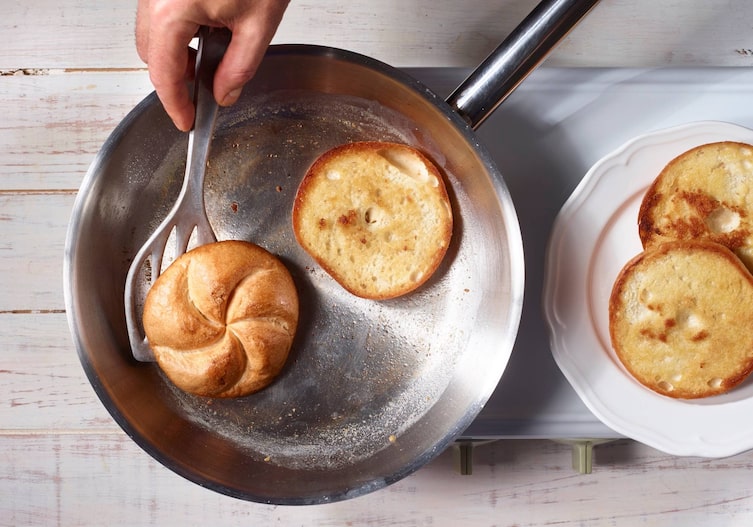 Semmel, Öl, braten, Pfanne, Herdplatte