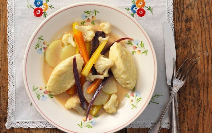 Grießnockerl, Karfiol, Karotten, Suppe, Sauce, Hauptspeise, vegetarisch, Servus Rezept