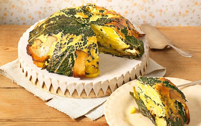 Schwarzkohl, Erdäpfel, Schwammerl, Pilze, Auflauf, vegetarisch, Servus Rezept