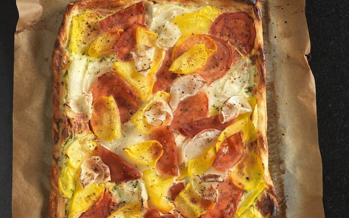 Blätterteigtarte, Rüben, Blätterteig