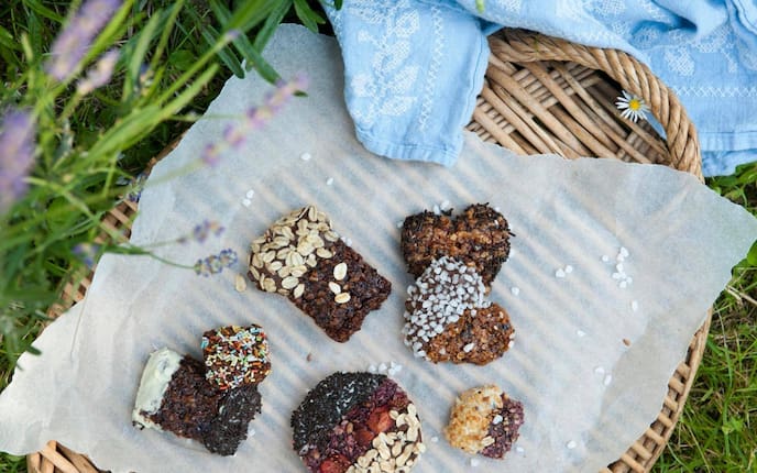 Müsliriegel, selbermachen, Zuckerstreusel, Haferflocken, Schokolade