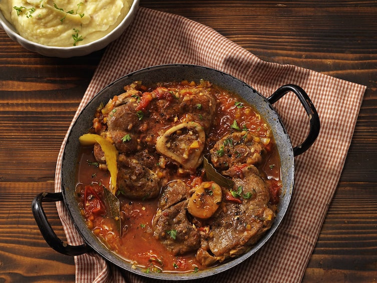 Kalbshaxnscheiben, Kalb, Fleisch, Sauce, Hauptspeise, Fleischgericht, Servus Rezept