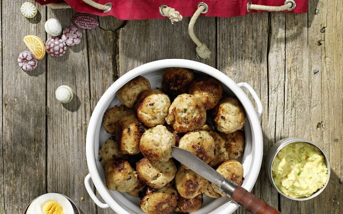 Kalbskugerl, Fleischbällchen, Kalb, hartgekochtes Ei, Senf, Jause, Hauptspeise, Servus Rezept