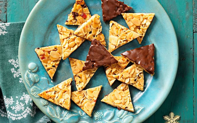 Florentiner, Zartbitterkuvertüre, Früchte, Kekse, Plätzchen, Weihnachten