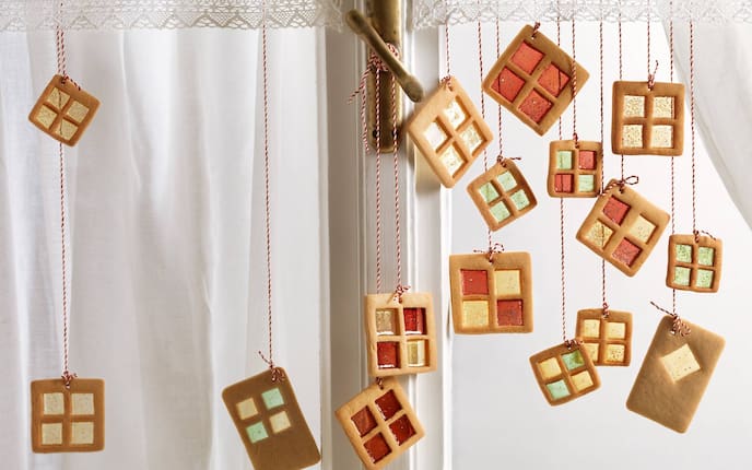 Fenster, Fenstergriff, Vorhang, Schnur, Kekse