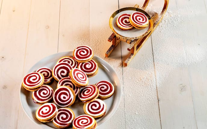 Schlitten, Teller, Kekse, Zucker