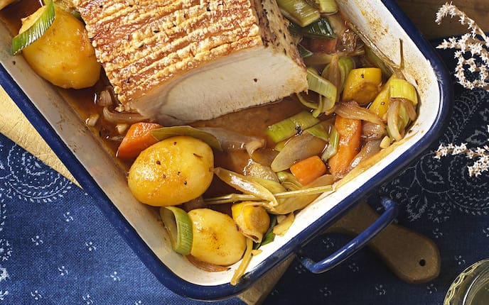 Schweinsbraten, Schweinebraten, knusprig, Schweinsschwarte, Rezept