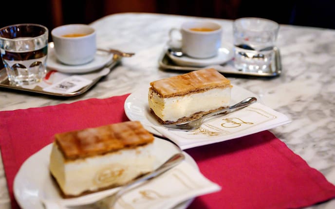 Cremeschnitte, Blätterteig, Kaffee, Nachspeise, Servus Rezept