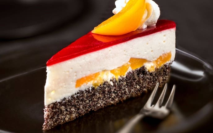 Mohntorte, Topfen, Pfirsiche, Nachspeise, Servus Rezept