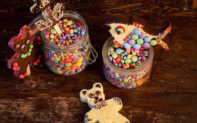 Schokolinsen, Figurenkuchen, Streusel, Kuchen, Nachspeise