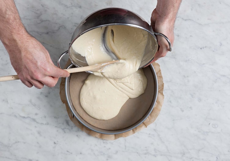 Himbeertorte mit Vanille und Honig, Backform, Teig, Backpapier