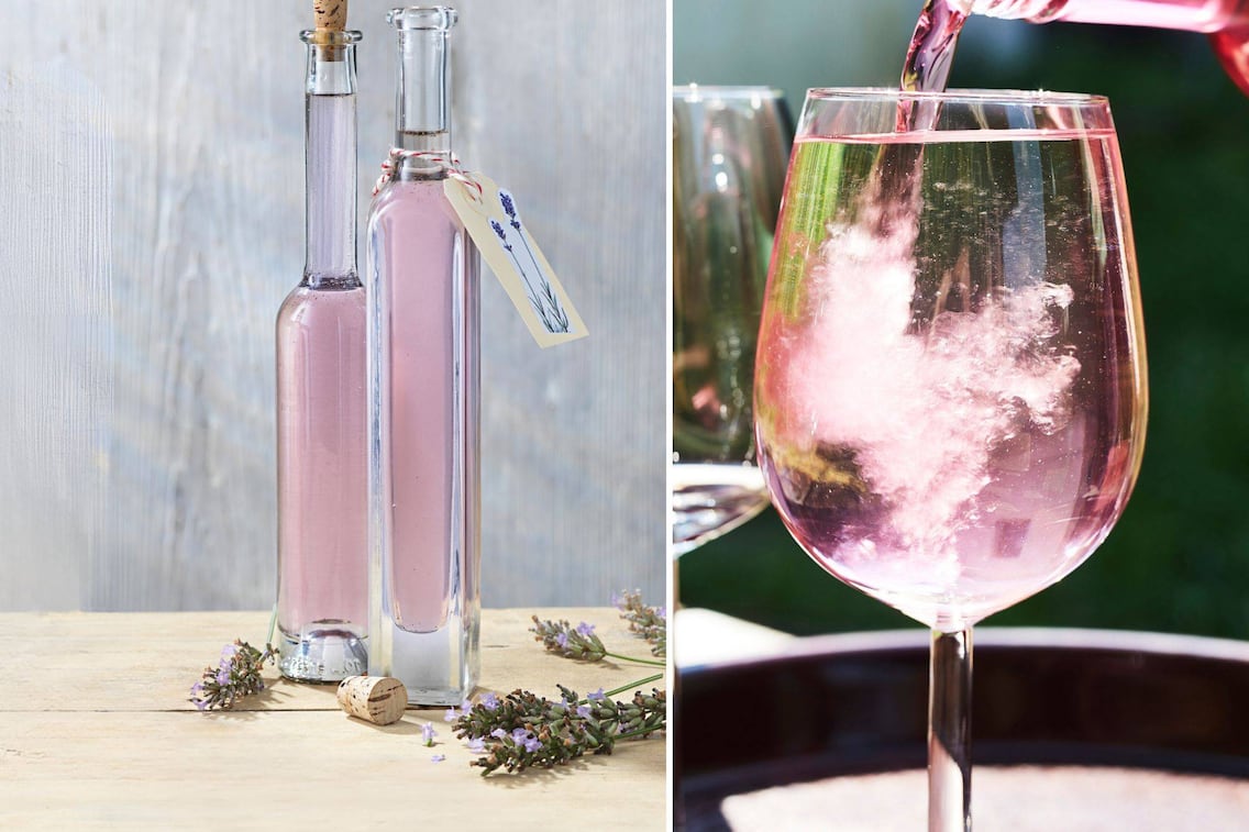 Lavendelsirup ist einfach selbst gemacht und verzaubert durch seine lila Farbe.