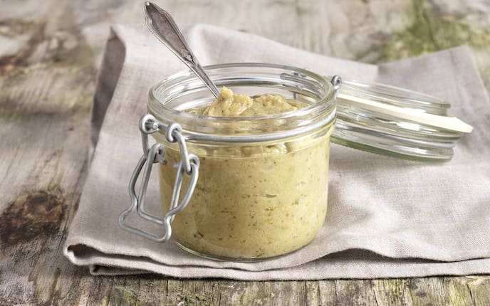 Melanzaniaufstrich, Aubergine, Rezept, Aufstrich, Brotzeit