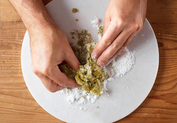 Mozartkugeln, Marzipankugeln, Rezept, Pistazienmasse zubereiten, Schritt 2