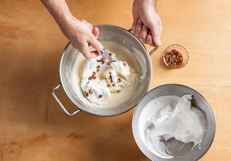 Rosinen, Eisteif, Schneebesen, Topf