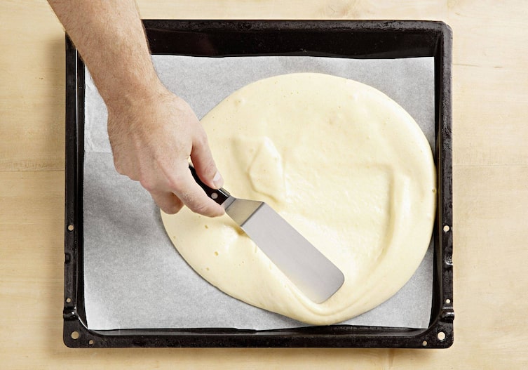 Erdbeer-Roulade, Teig, Backblech, Backpapier