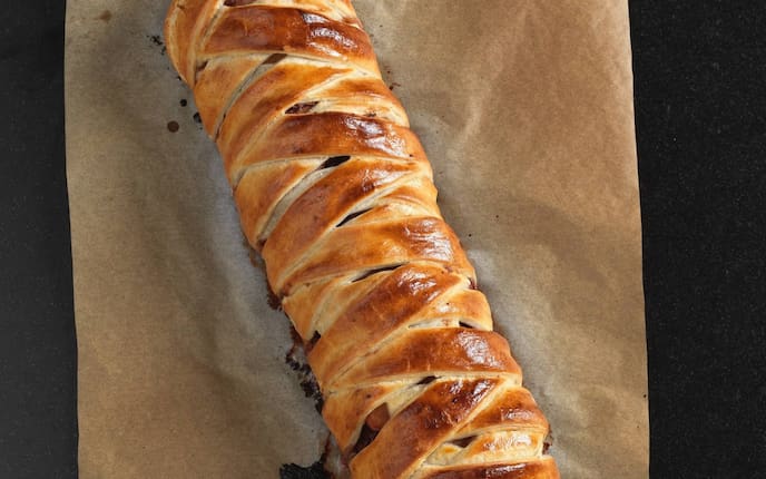 Blätterteigstrudel, Pflaumen, Blätterteig