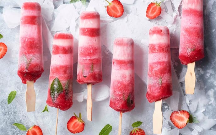 Eis, Beere, Erdbeere, Beereneis, Minze, Minzeis