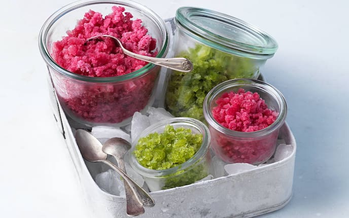 Eis, Granitée, Löffel, Glas, Eiswürfel