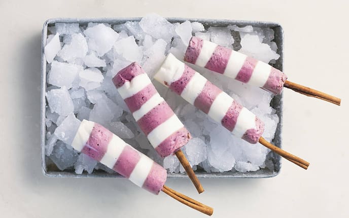 Eis am Stiel, Holunder, Heidelbeere, Eis, Rezept