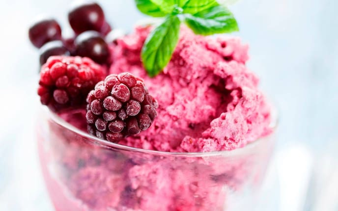 Himbeeren, Sorbet, Eis, Nachspeise, Servus Rezept