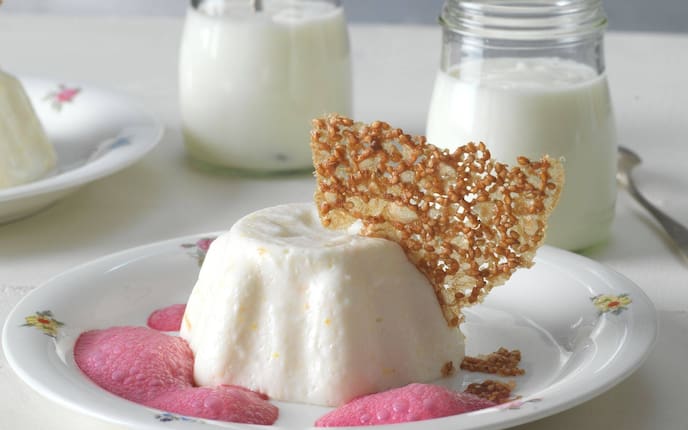 Kefirpudding, Kefir, Pudding, Sesamknusper, Milch, Rote Rübe, Nachspeise, Servus Rezept