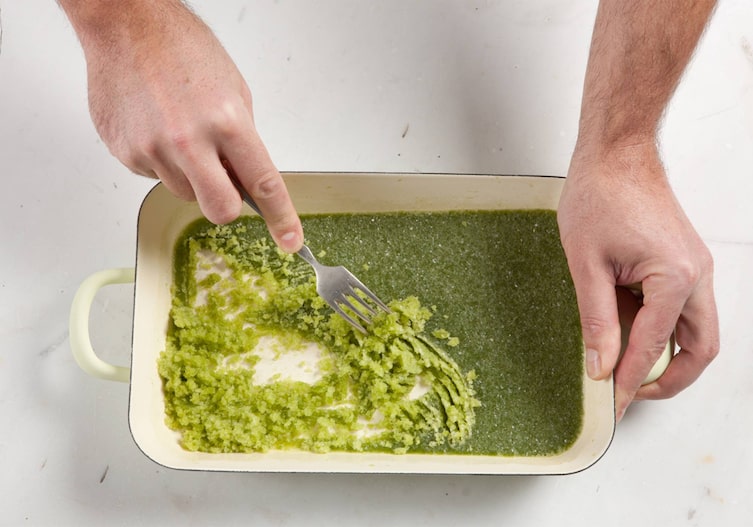 Hände, Auflaufform, Granitée, Gabel