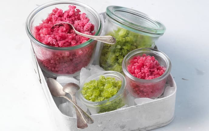 Granitee, Einmachglas, Löffel, Eis