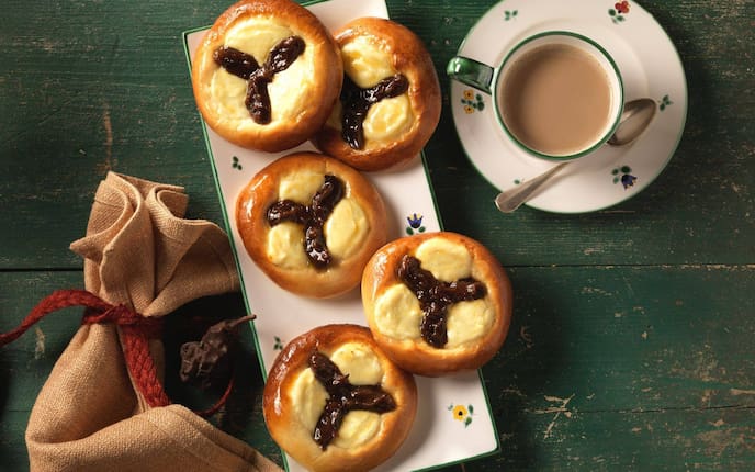 Kolatschen mit Kletzenmus und Topfen, Nachspeise, Süßspeise, Kletzen, Topfen, Kaffee, Servus Rezept