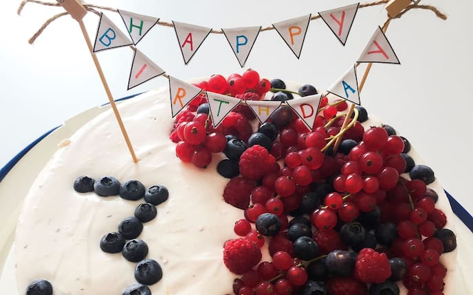 Beerentorte, Geburtstagstorte, Cremetorte, Heidelbeeren