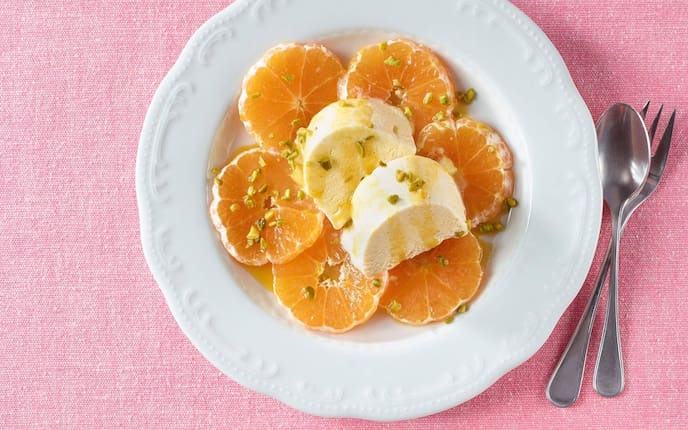 Marzipan Halbgefrorenes, Eis, Clementinen, Pistatzien, Nachspeise, Servus Rezept