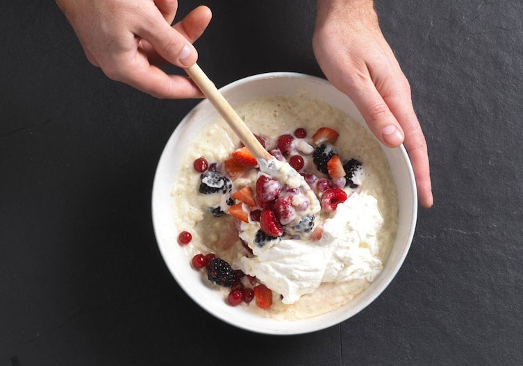 Reis Trauttmandorff, Gartenbeeren, Milchreis, Obers