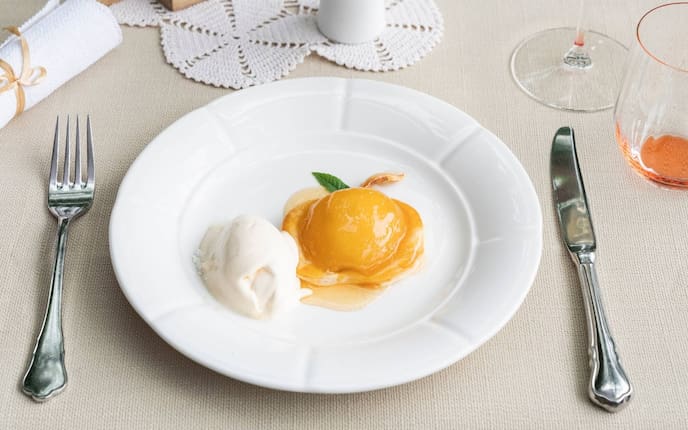 Apfel, Sauce, Eis, Nachspeise, Servus Rezept