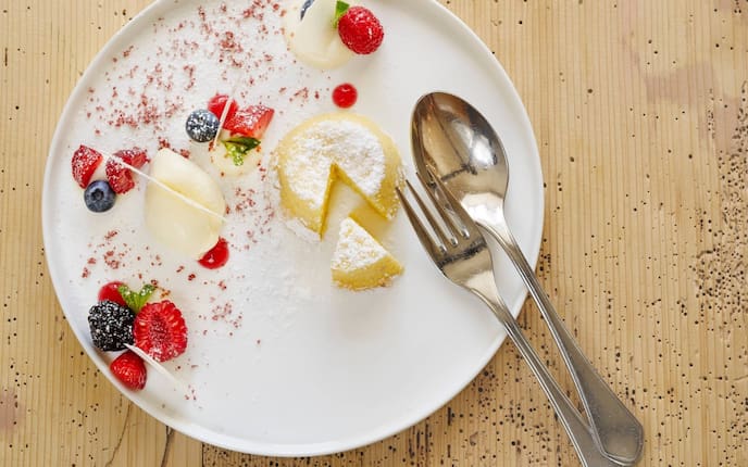 Biotopfen, Beeren, Himbeeren, Heidelbeeren, Erdbeeren, Staubzucker