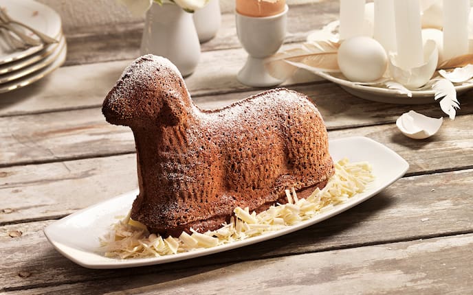 Osterlamm, Osterkuchen, Osterjause, Kuchen, süßes Osterlam, Ostern, Oster Rezept, Servus Rezept