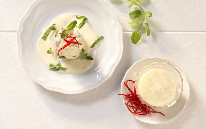 Parfait, Minze, Melisse, Engelwurz, Nachspeise, Rezept