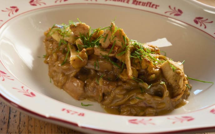 Pilzrisotto von Norbert Niederkofler aus der Sendung „Paula kocht – Pustertaler Bergküche“ bei ServusTV