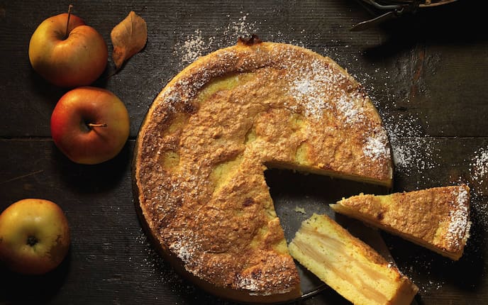 Polenta-Apfelkuchen, Rezept,, Apfel, Tortenform, Nachspeise, Kuchen, Servus Rezept